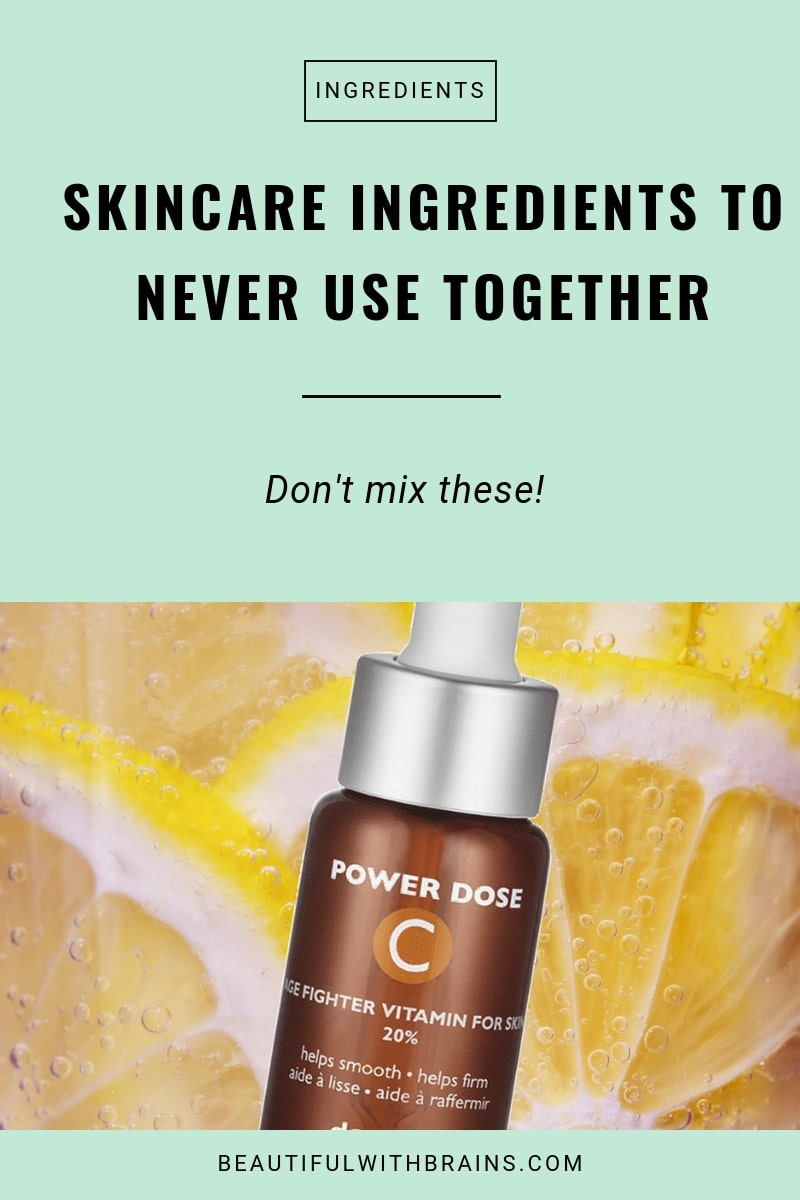 skincare ingredients to never use together
